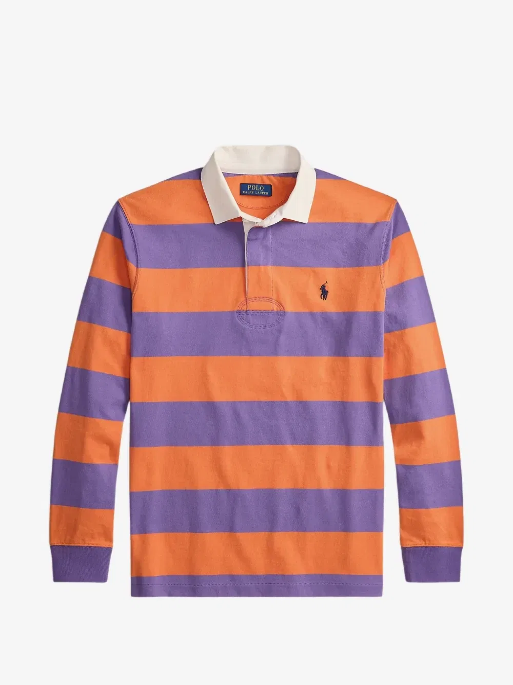 Полосатая рубашка поло с длинными рукавами POLO RALPH LAUREN, оранжевый
