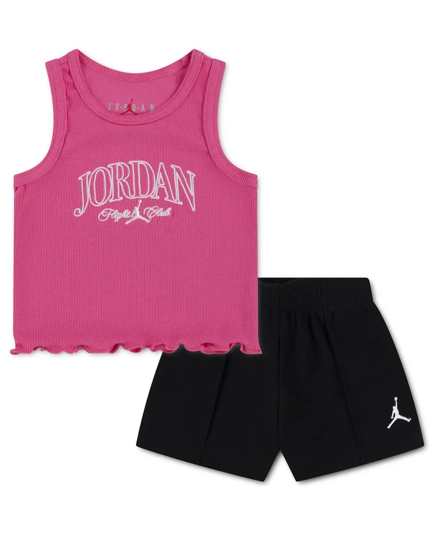 Комплект из майки и шорт с плиссировкой Jordan, Toddler 2T-4T, Black
