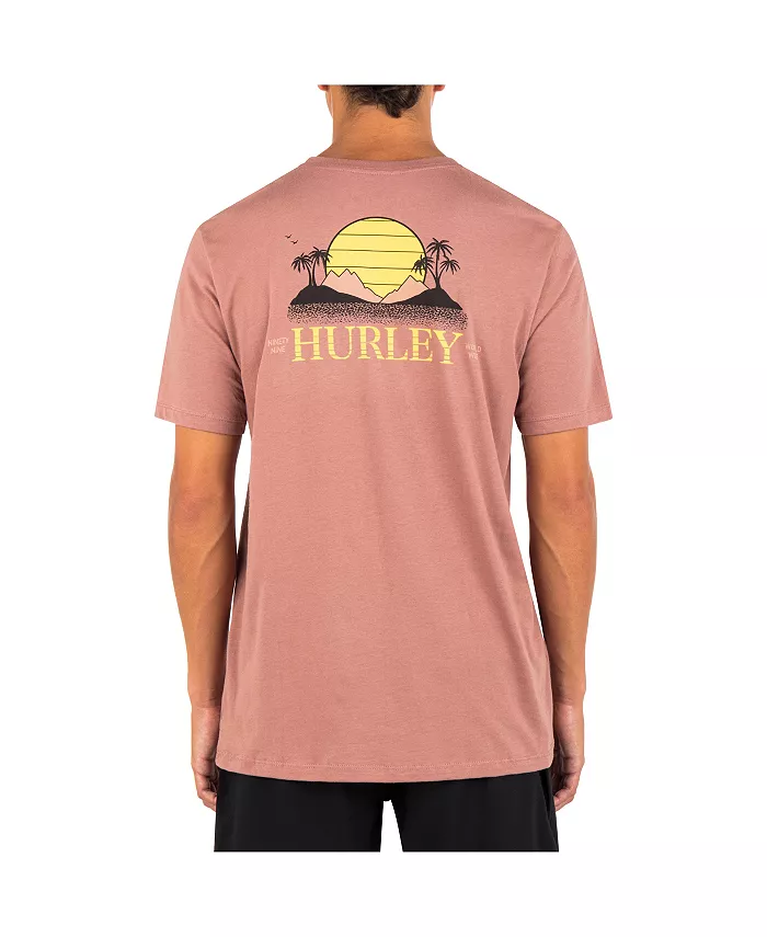 

Мужская повседневная ретро футболка с коротким рукавом Sun Hurley, коричневый