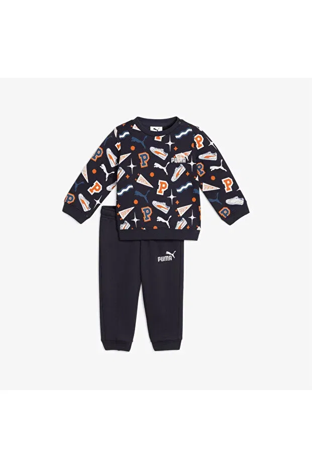 Детский комплект спортивного костюма для девочек с длинным рукавом Minicats crew Puma, New Navy Blue