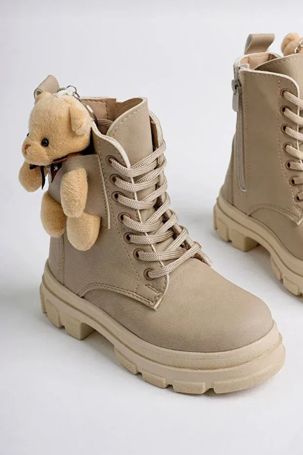 Детские ботинки для девочек с мехом Diggo Kids, Beige — фото 3