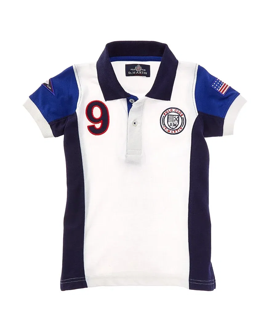Детская футболка-поло с логотипом Polo Club St. Martin, White
