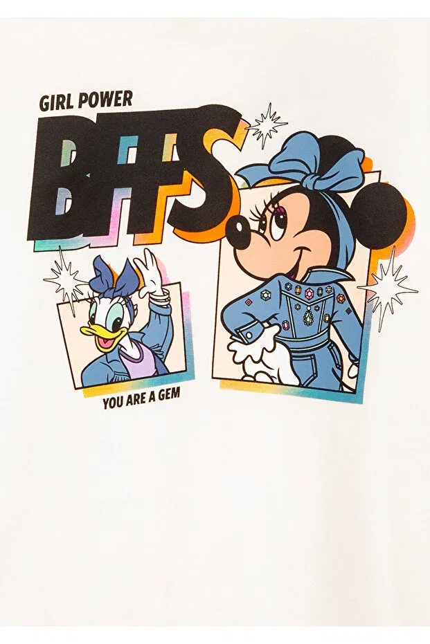 Детская футболка для девочек с принтом Mickey Mouse Mavi, Ecru — фото 4