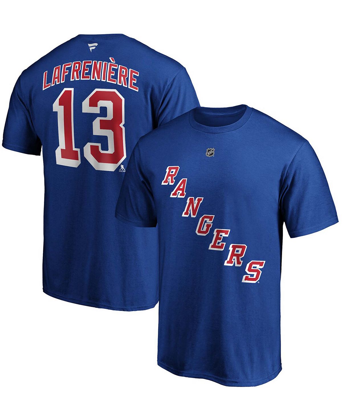 Мужская футболка alexis lafreniv®re blue new york rangers authentic с именем и номером стека Fanatics, синий - фото