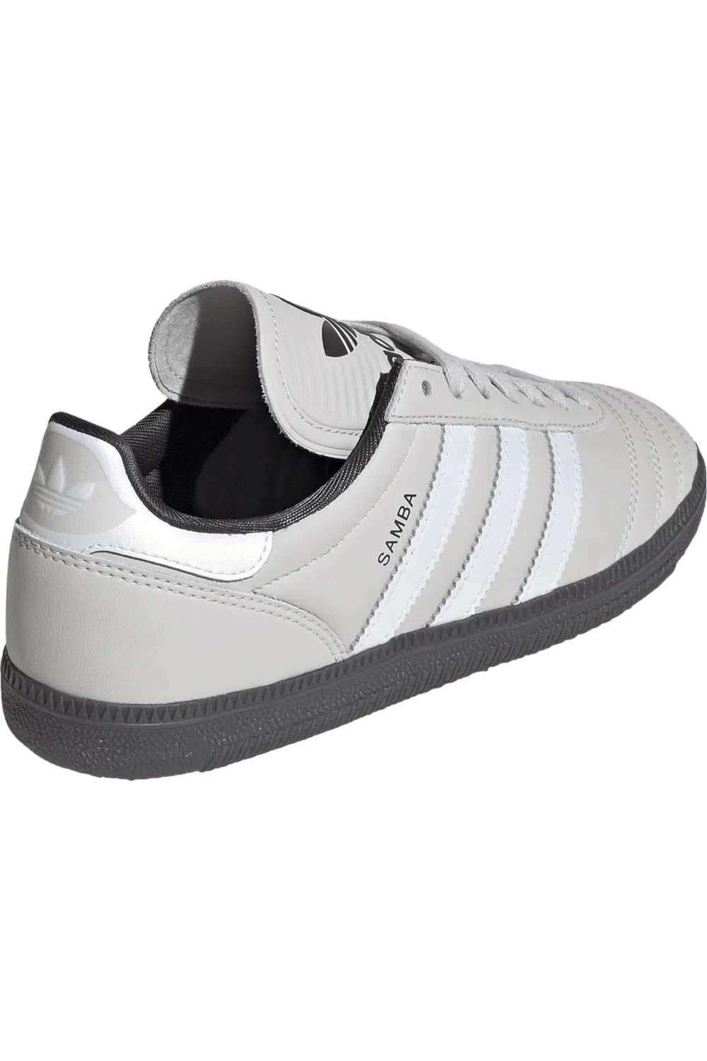 Детские кеды кожаные Samba JP adidas, серый/белый/черный — фото 2