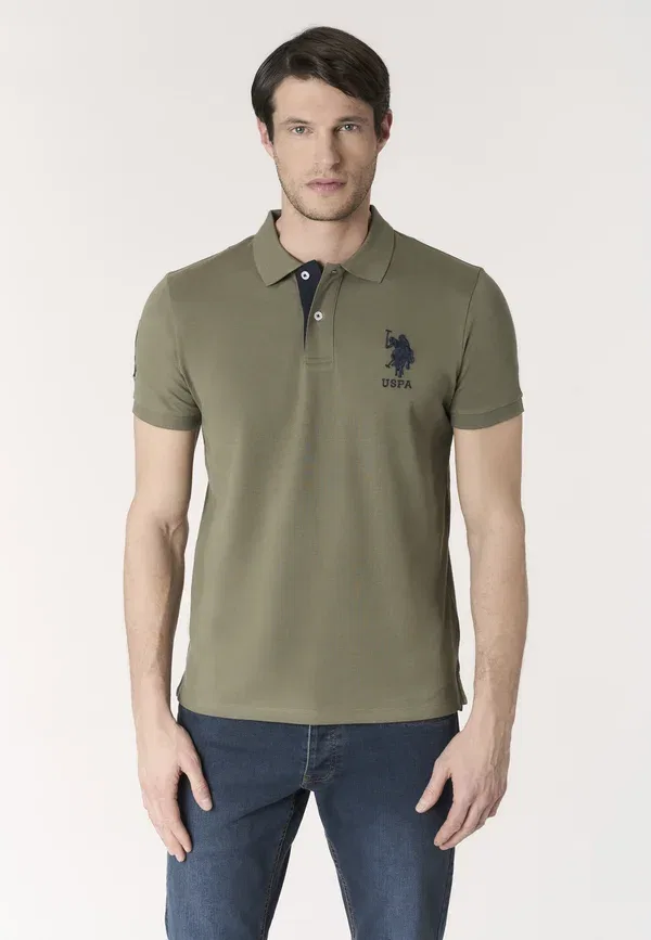 Поло хлопковое с вышивкой U.S. Polo Assn. verde, зеленый