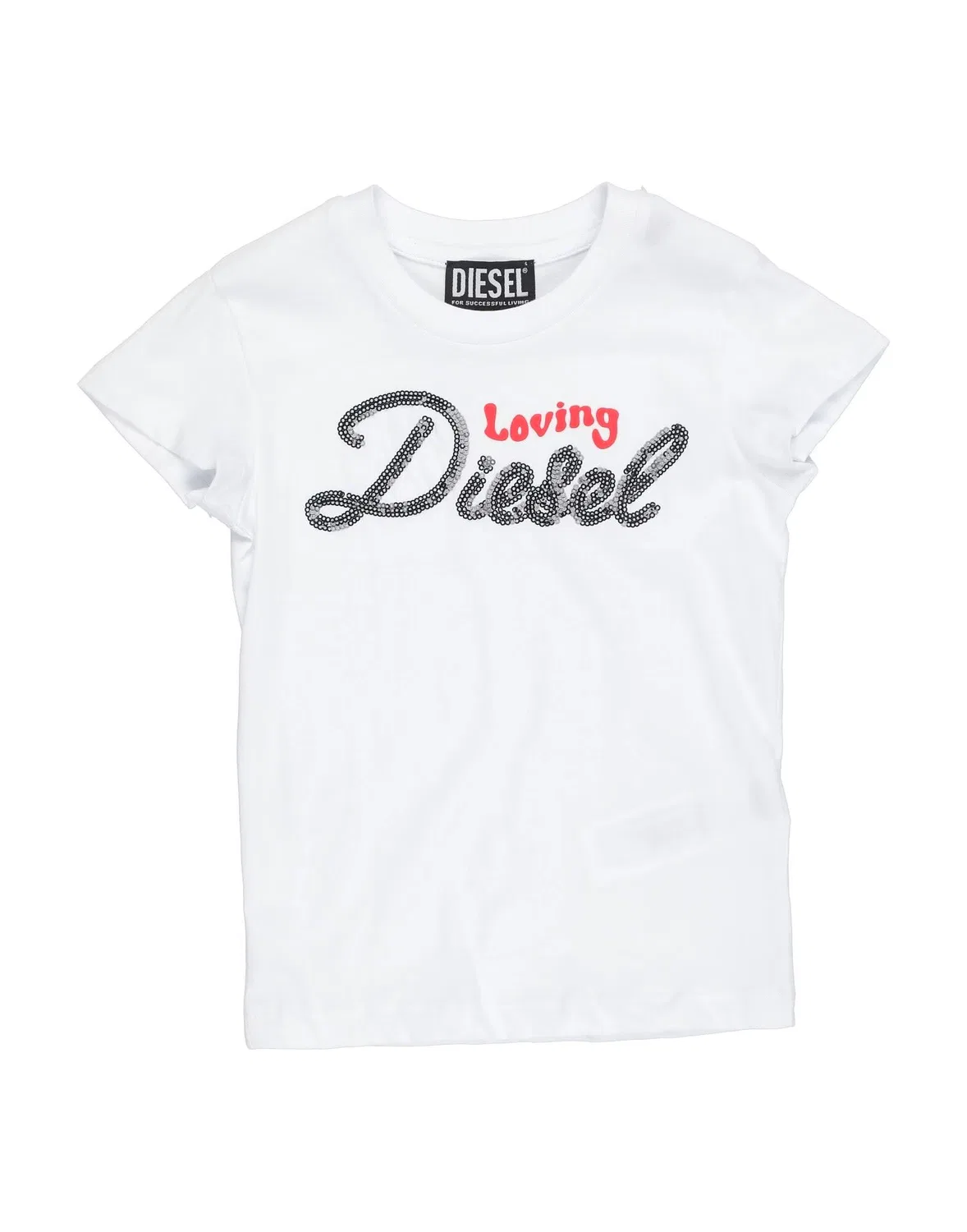 Детская футболка для девочек с аппликацией Diesel, белый