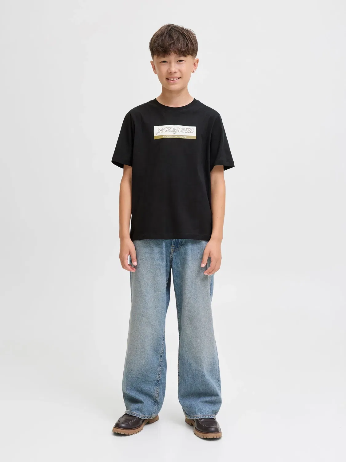 Футболка черная Jack & Jones Junior — фото 4
