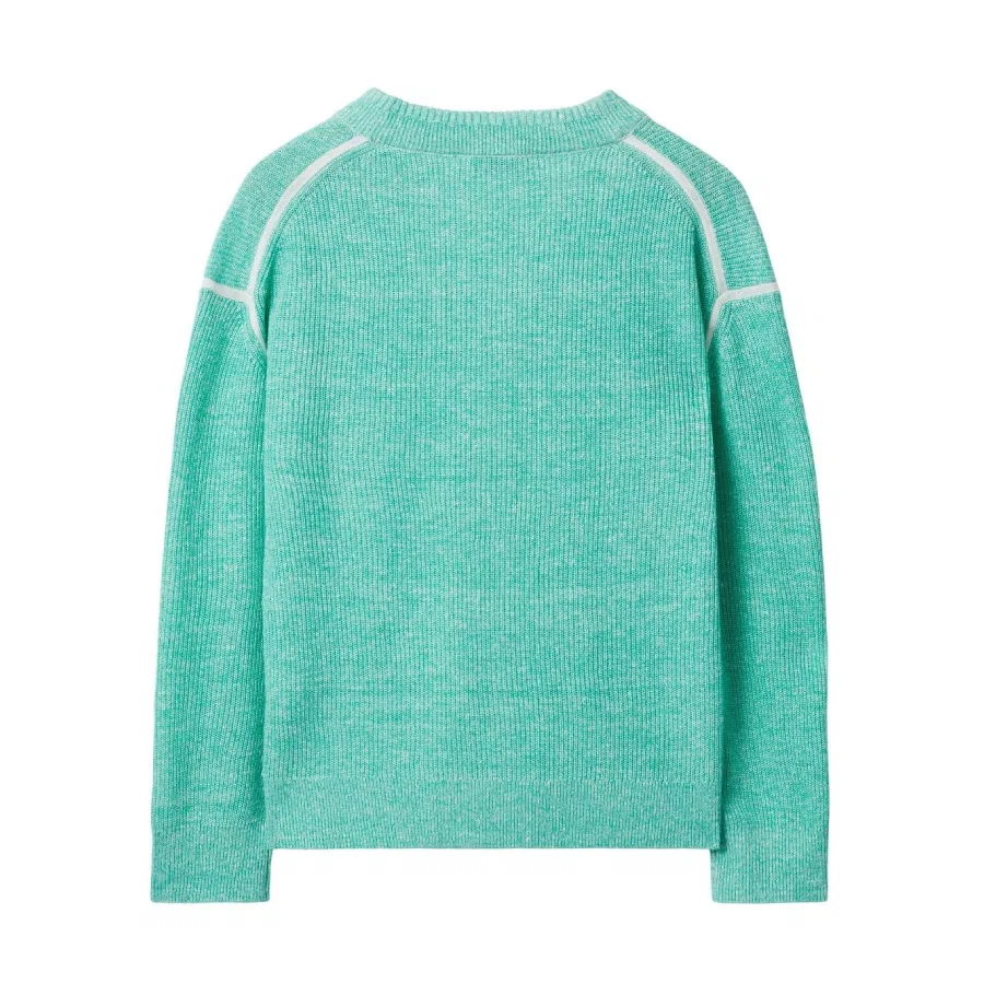 Кардиган в рубчик с V-образным вырезом Burberry, Pastel Mint — фото 2