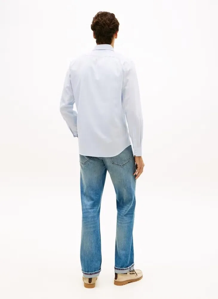 Рубашка классическая из оксфордского хлопка Regular fit Oxford Tommy Hilfiger, голубой — фото 2