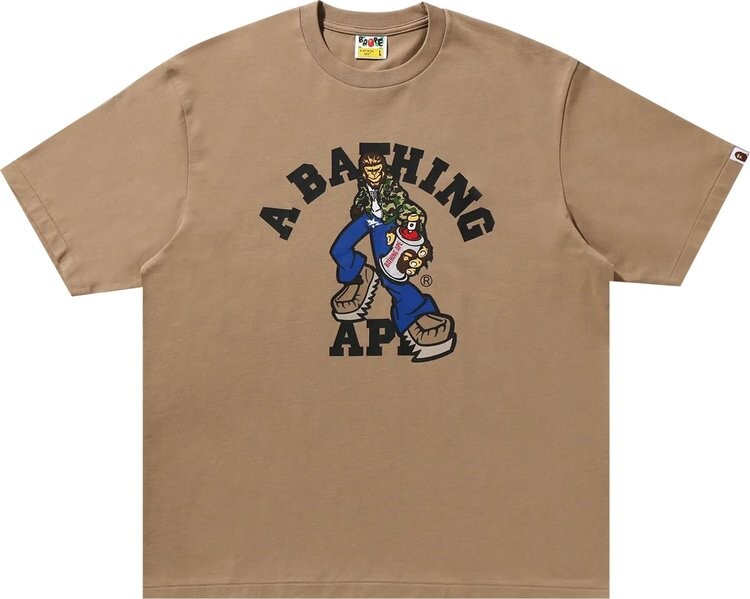 

Футболка BAPE Graffiti Character College Relaxed Fit 'Beige', загар