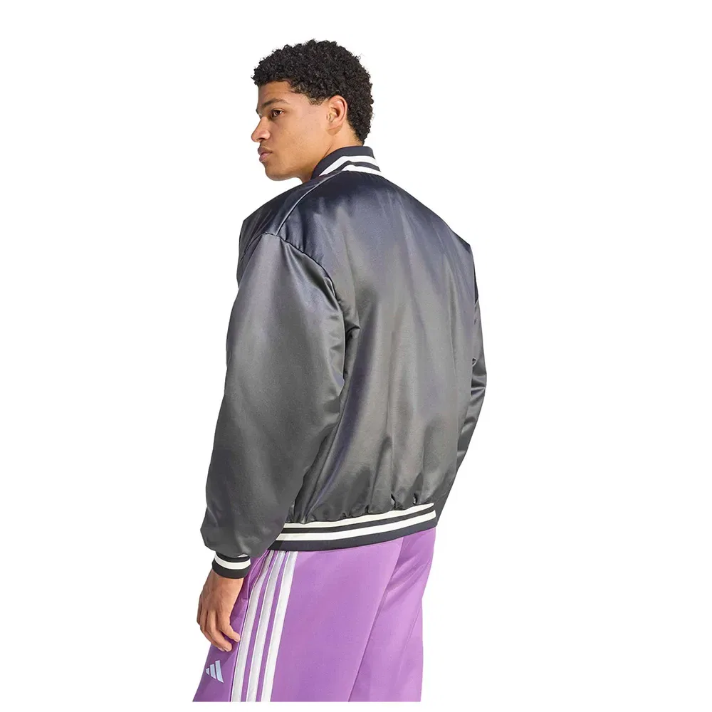 Мужская куртка-бомбер с утеплителем Climawarm Adidas Stadium Insulated, Grey — фото 2