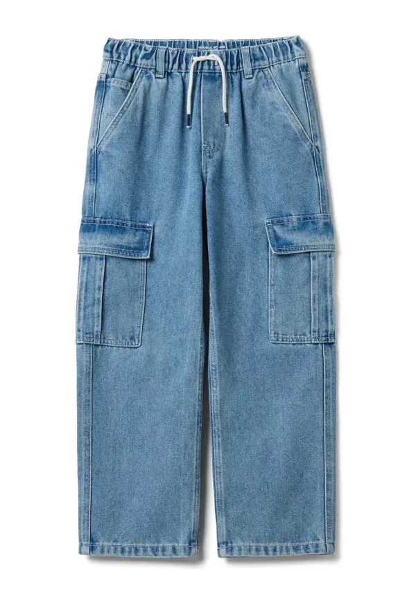 Брюки с карго-карманами, деним, Blend with cargo pockets, Ovs, denim blue, синий