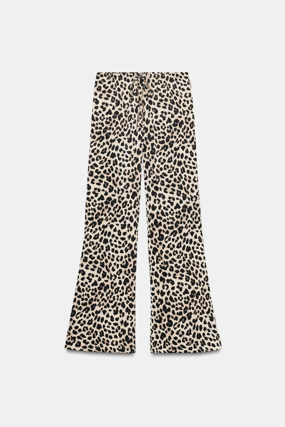 Атласные брюки с анималистическим принтом и завязками ZARA, Leopard — фото 4