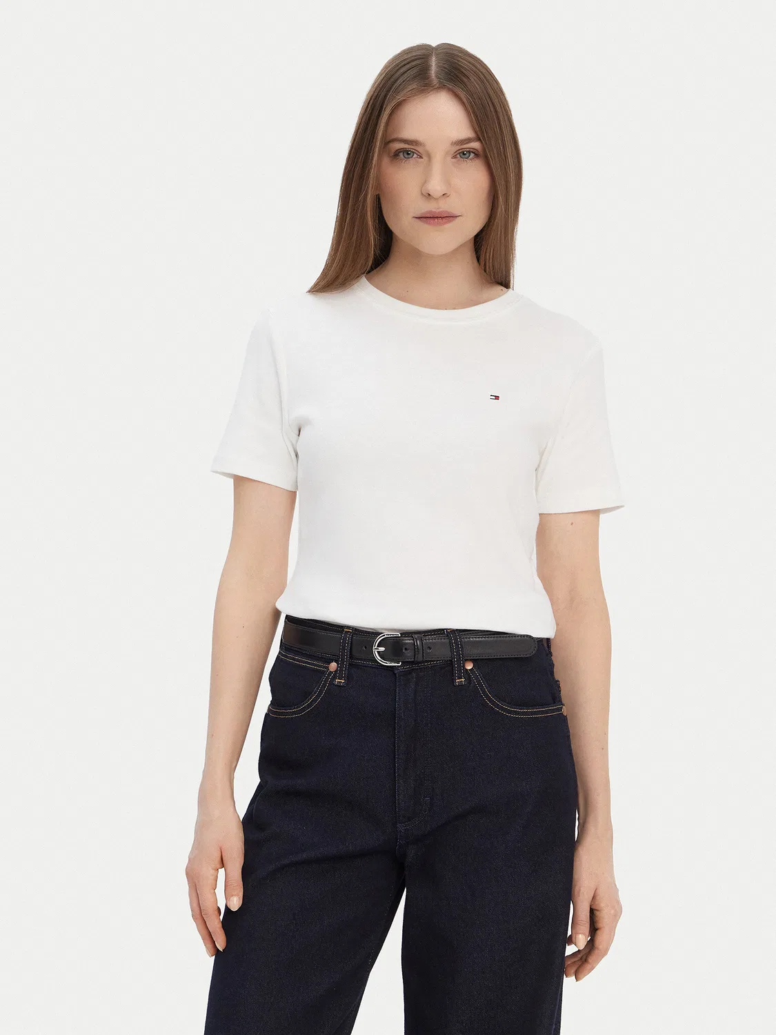 Женская футболка приталенного кроя New Cody Tommy Hilfiger, кремовый