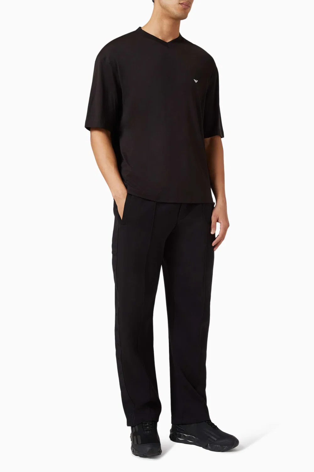 Футболка с коротким рукавом с логотипом EA Emporio Armani, черный — фото 3