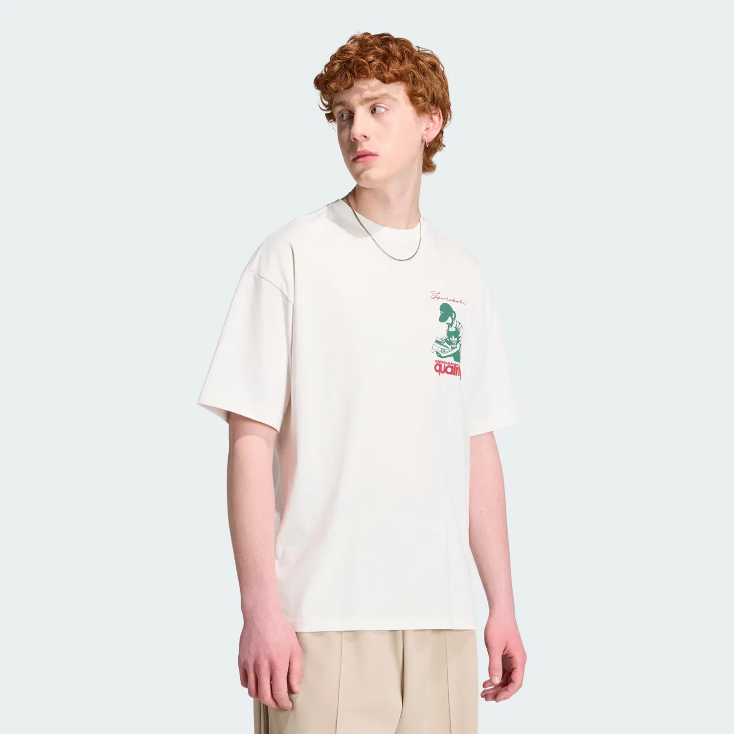 Футболка Adidas Originals Quality белого цвета — фото 3