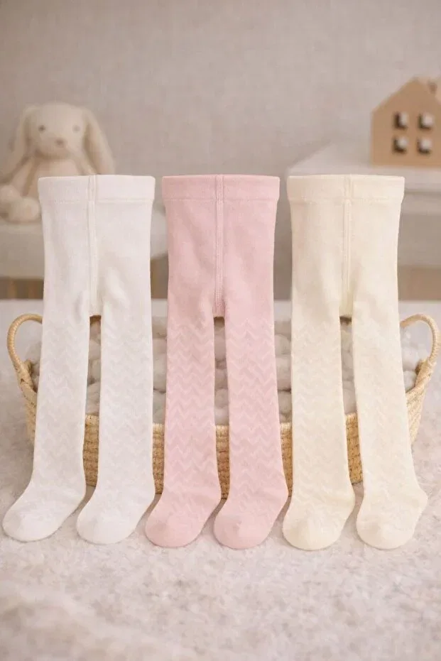 Детские колготки для девочек хлопковые набор 3 шт Peppino, Pink