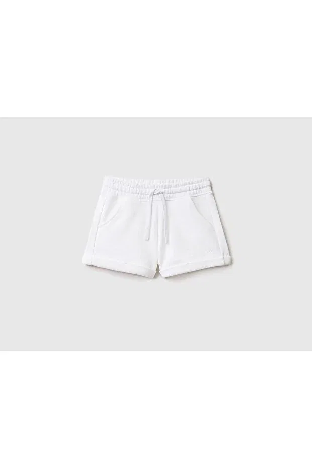 Детские шорты для девочек хлопковые United Colors Of Benetton, White — фото 4