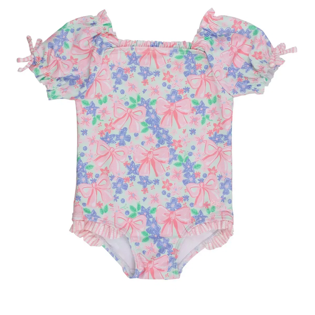 Детский купальник-рашгард с длинным рукавом Bow Blooms RuffleButts, Bow Blooms