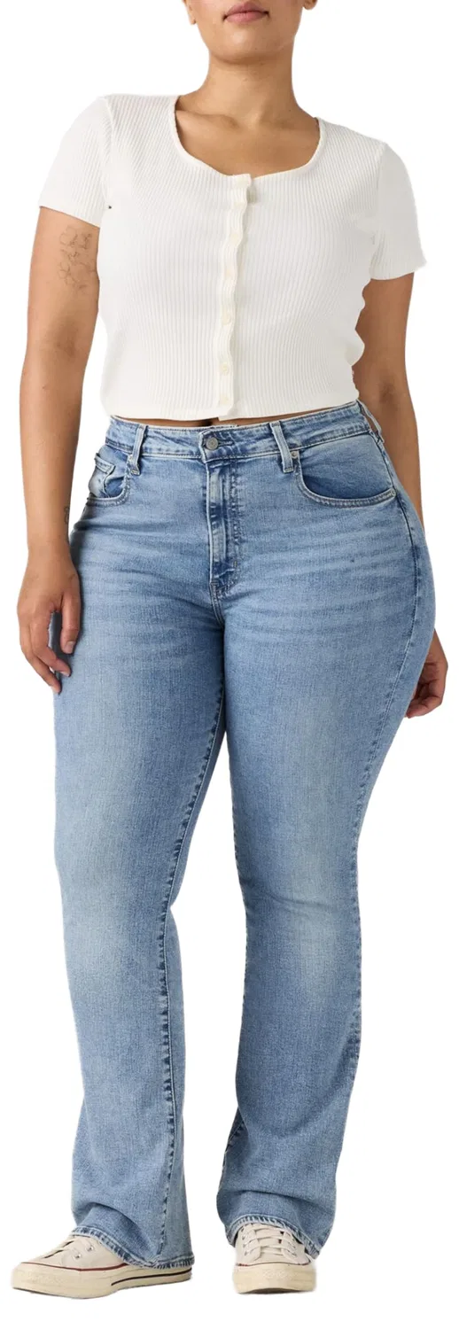 Женские джинсы с высокой посадкой и клешем от колена Levi's, Blue Wave Light