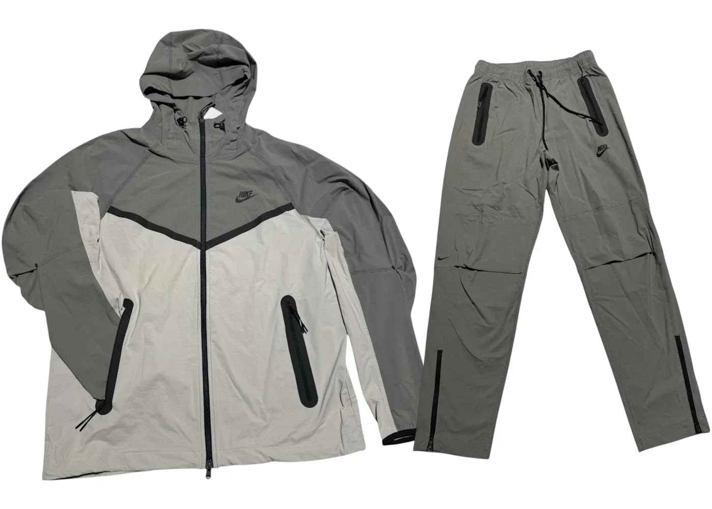 Мужской спортивный комплект с капюшоном Nike Sportswear Tech Fleece Woven Full Zip Hoodie & Joggers Set, Wolf Grey
