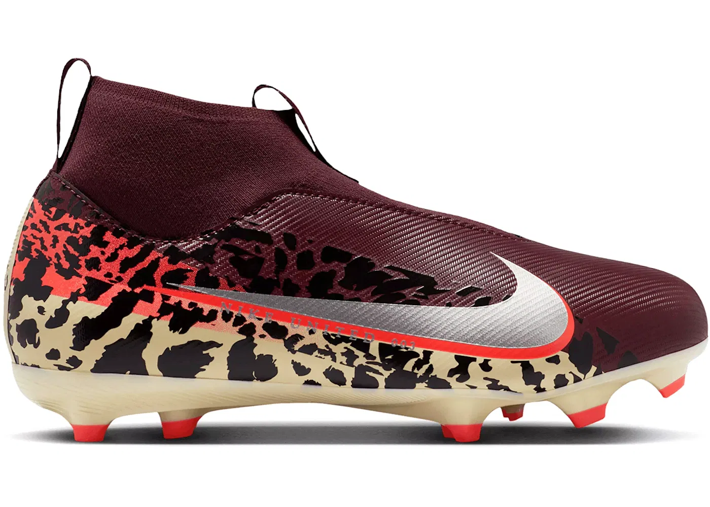 Детские бутсы Nike Zoom Mercurial Superfly 10 Academy FG/MG, Burgundy Crush/University Red/Fossil/Metallic Silver
