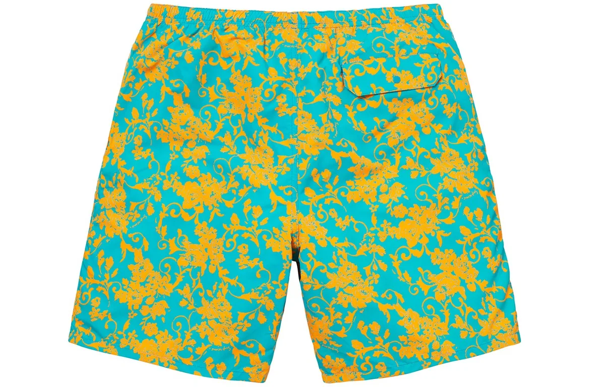 Нейлоновые водные шорты SS22 Supreme, Blue Green Print