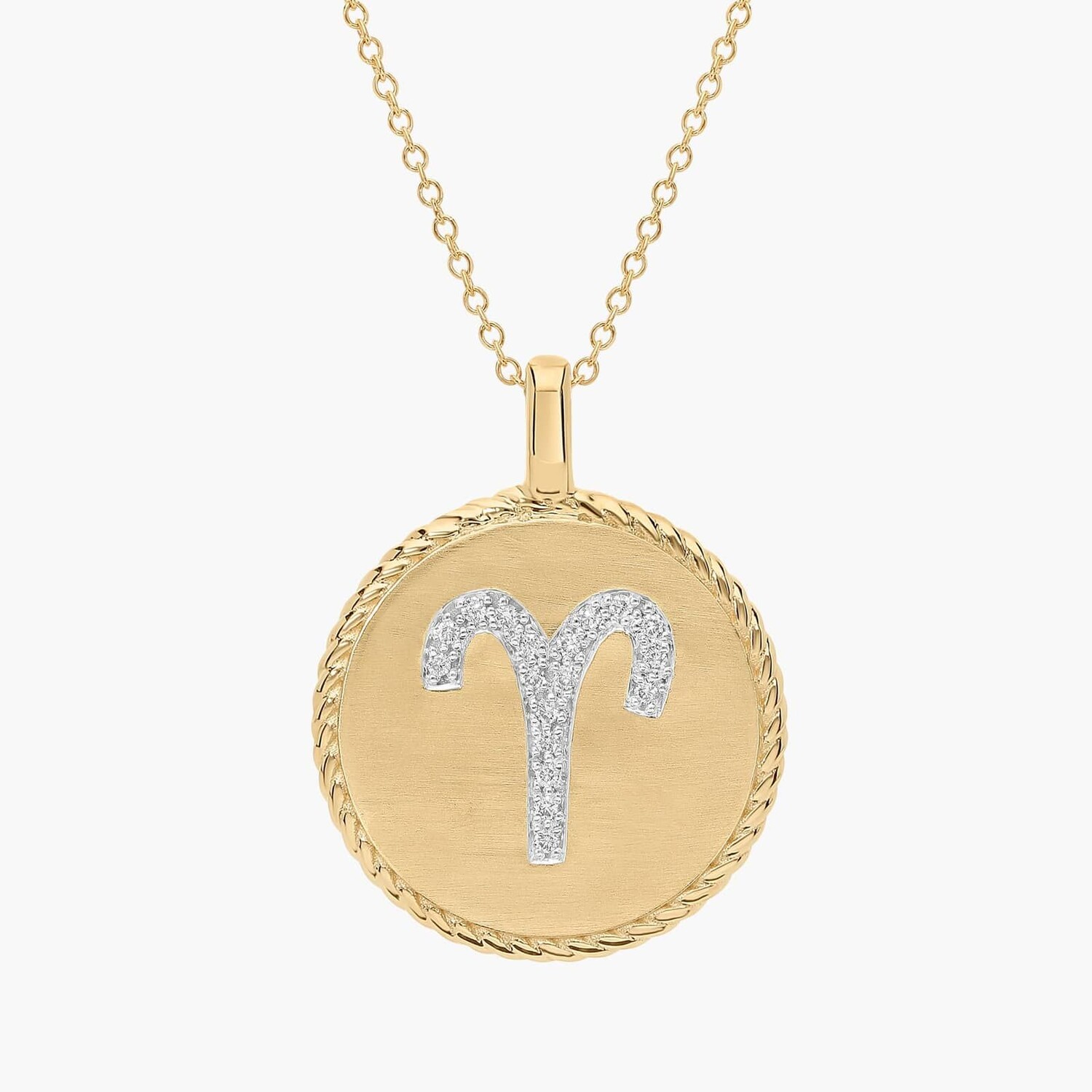 

Подвеска со знаком зодиака Овен с бриллиантами в 14-каратном желтом золоте Blue Nile