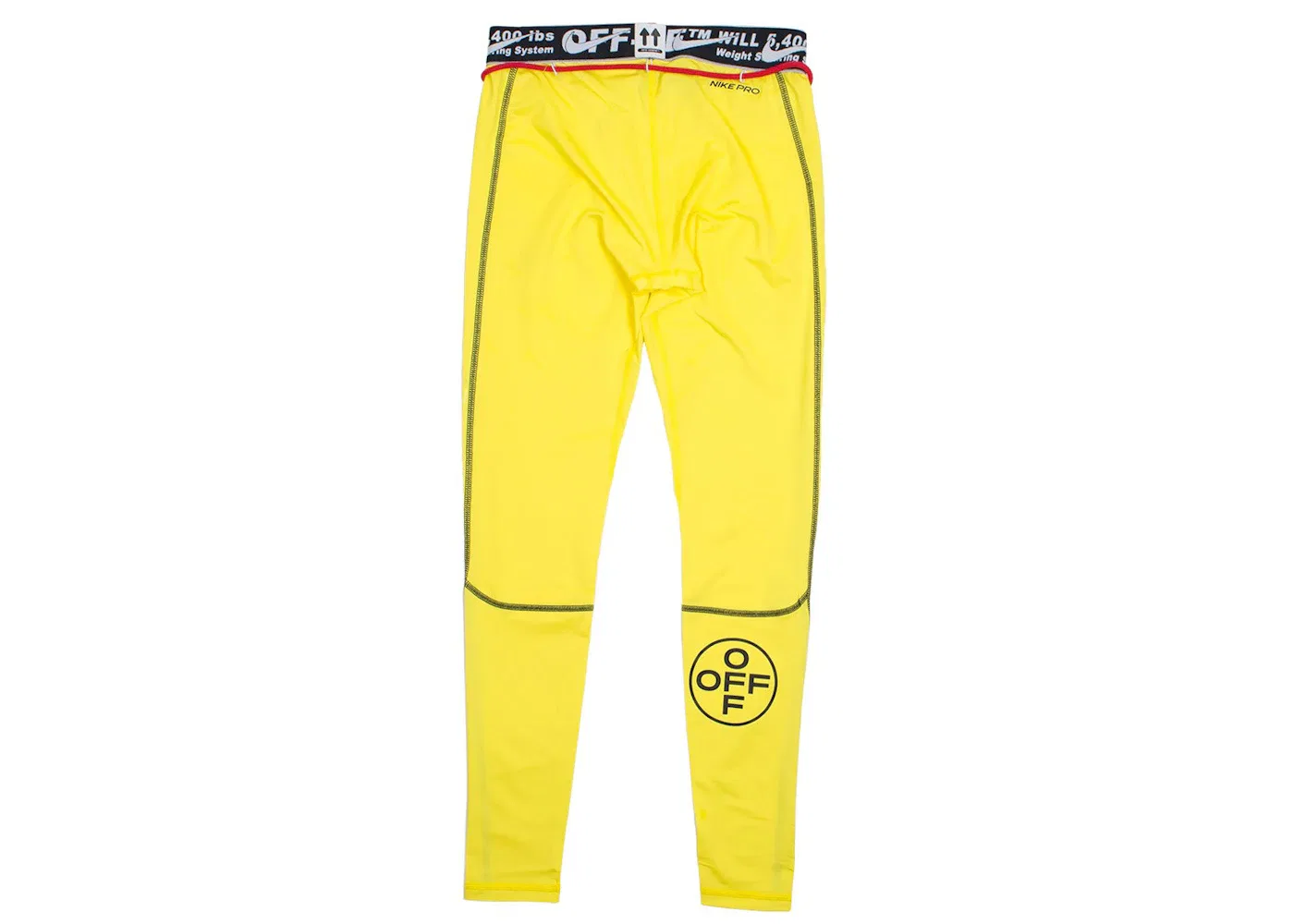 Женские леггинсы Nike x Off-White Running Pro Tights, Opti Yellow — фото 2