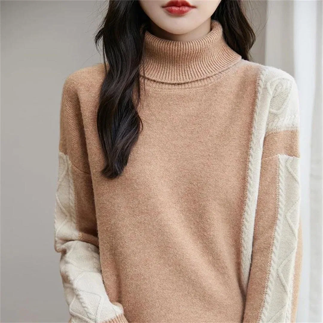 Женский свитер с высоким воротником, модель Turtleneck, Bean En8 — фото 4