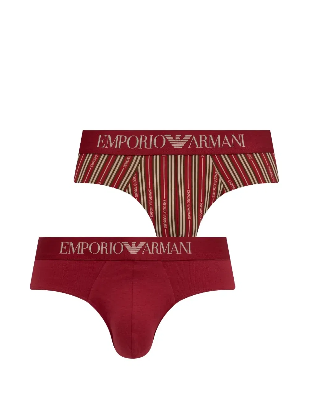 Трусы с логотипом на поясе (комплект из двух штук) Emporio Armani, красный