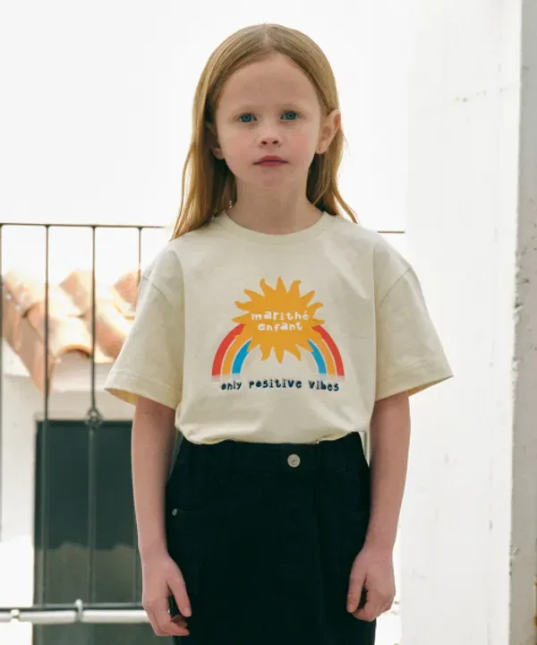Футболка с коротким рукавом Enfant sunny day oversized tee, Marithé Kids, светло-бежевый