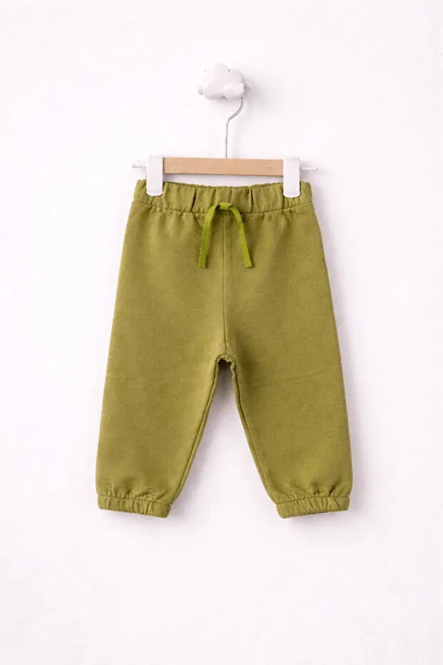 Детский комплект штанов-джоггеров хлопковый Basics For My Baby, Olive Green-Mustard — фото 2