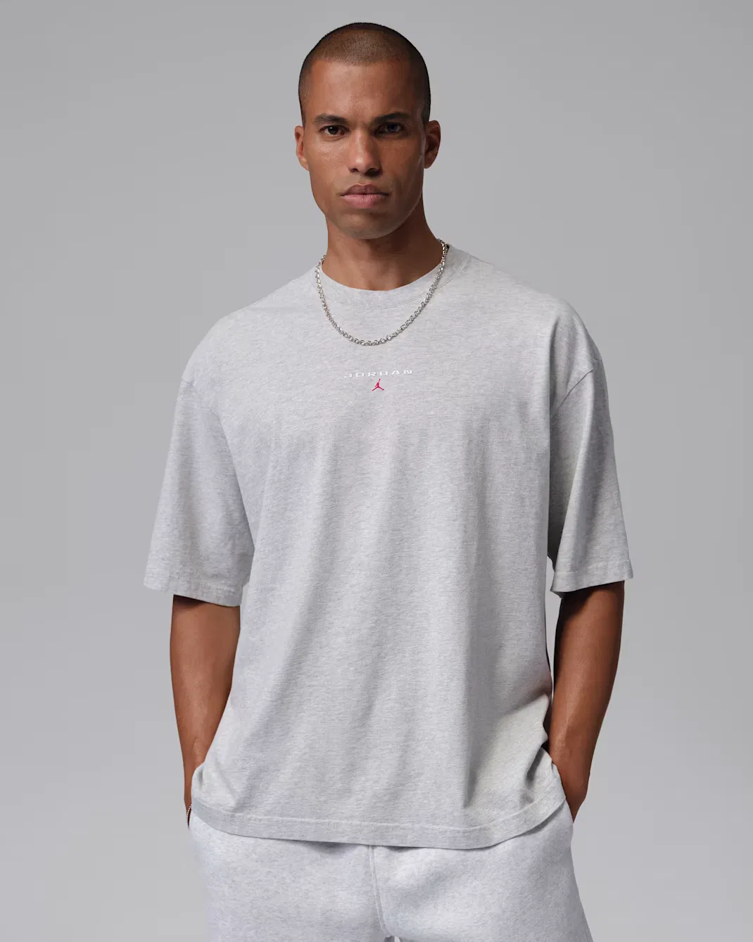 Мужская футболка с нашивкой большого размера Jordan Flight Essentials, Grey Heather