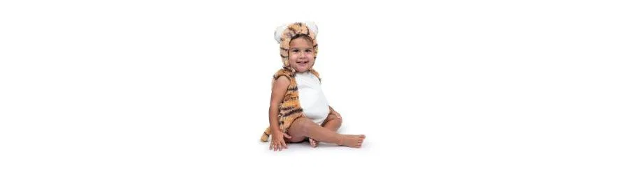 Детский костюм тигра с капюшоном, модель Tiger Romper & Hood Costume Dress Up America, Brown — фото 4