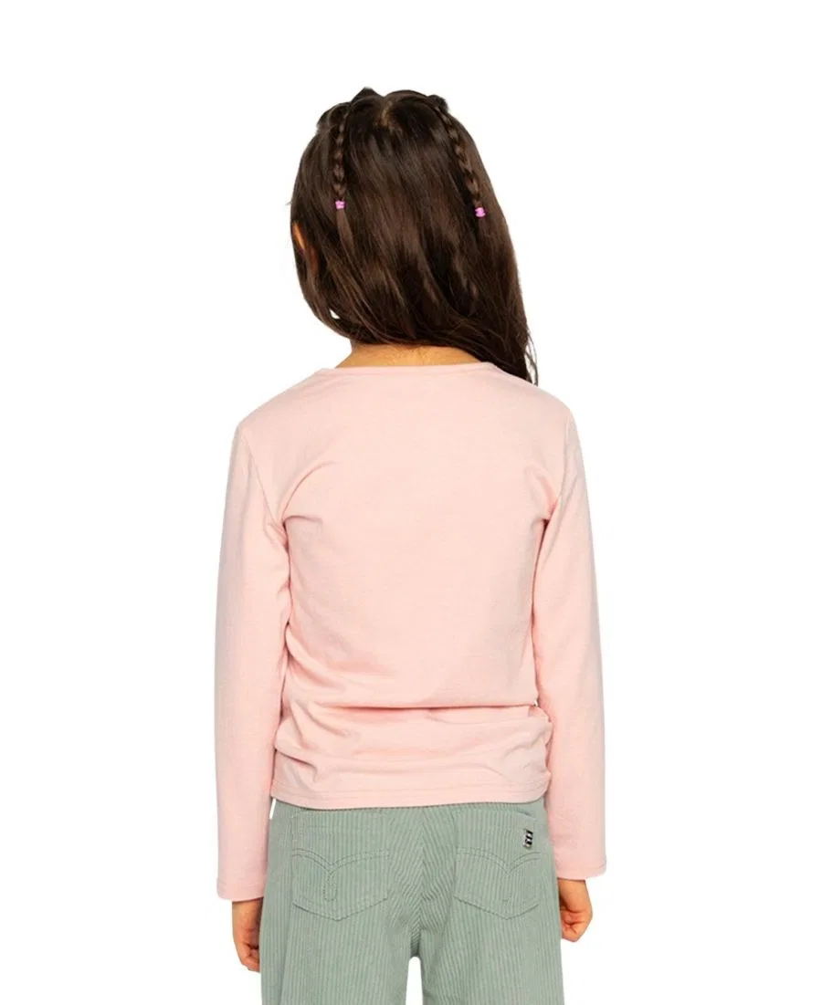 Футболка с длинным рукавом с 3D-вышивкой Frosted Strawberry Deux par Deux, Pale Dusty Pink — фото 4