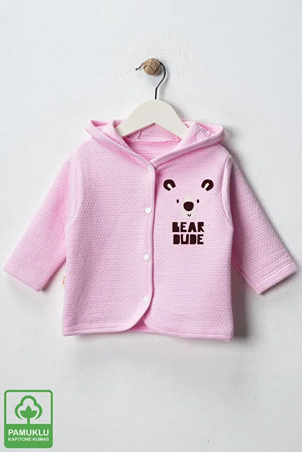 Детский кардиган с принтом Unisex Baby Bear Dude Miniel, Pink