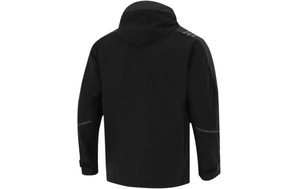 Куртка спортивная с капюшоном трикотажная Adidas, черный — фото 2