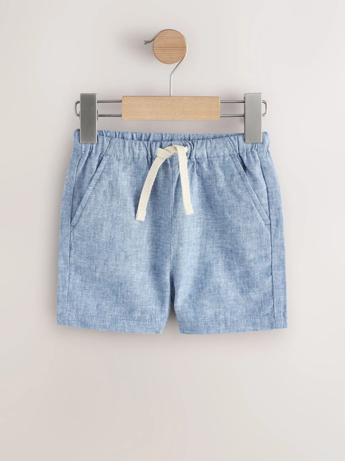 Шорты из льняной смеси с утяжкой Next, Chambray Blue