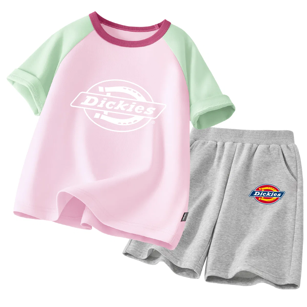 Детский спортивный комплект с круглым вырезом, модель Standard Green Pink, Dickies, Standard Green Pink