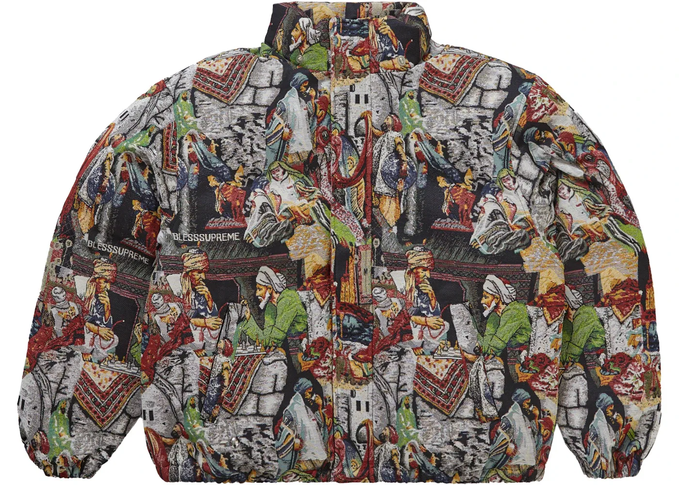 Мужская пуховая куртка с принтом Supreme Tapestry Down Puffer Jacket Supreme, Multicolor — фото 3