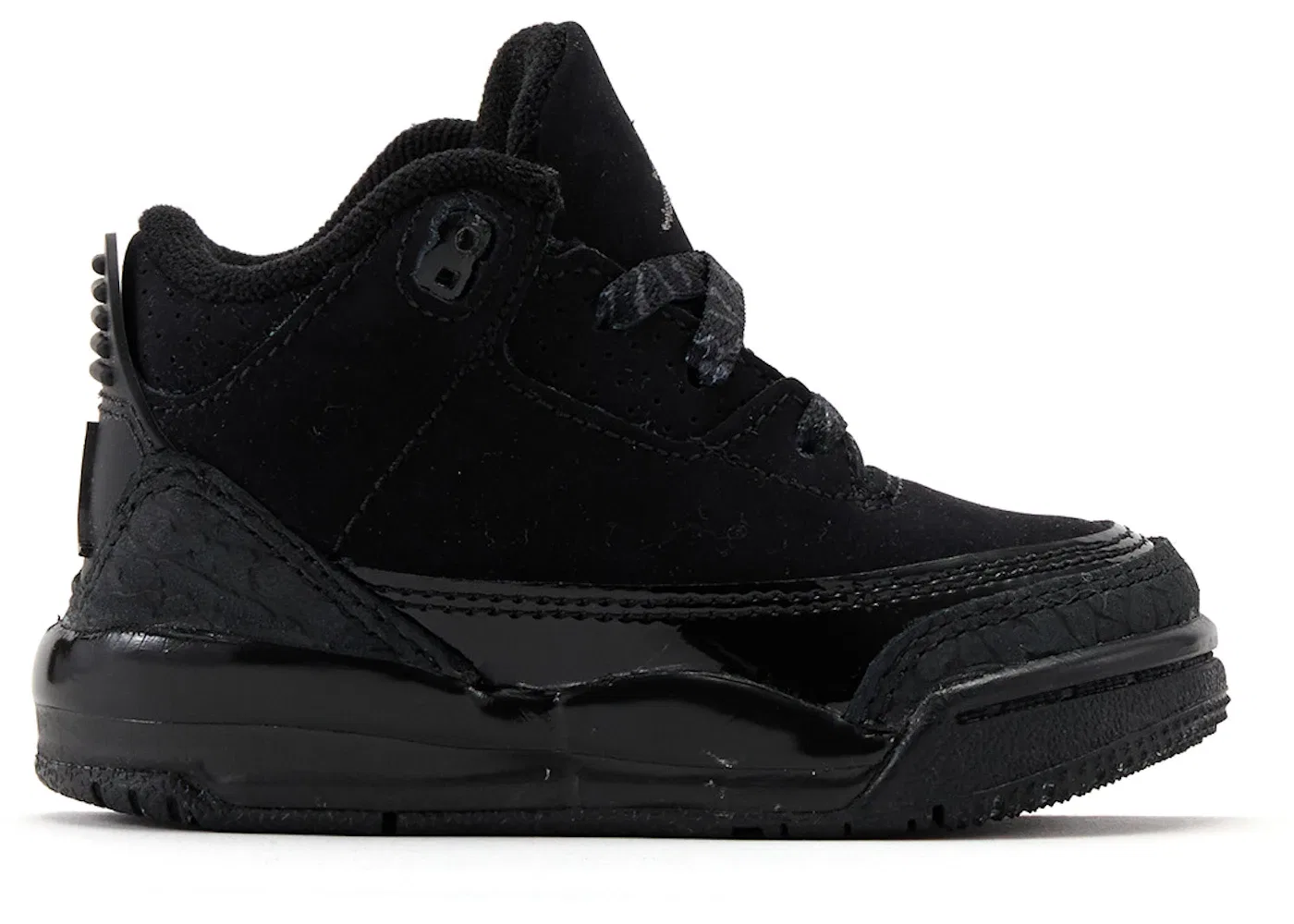 Детские кроссовки для мальчиков с монолитным дизайном Jordan 3 Retro Jordan, Black/Dark Charcoal/Black