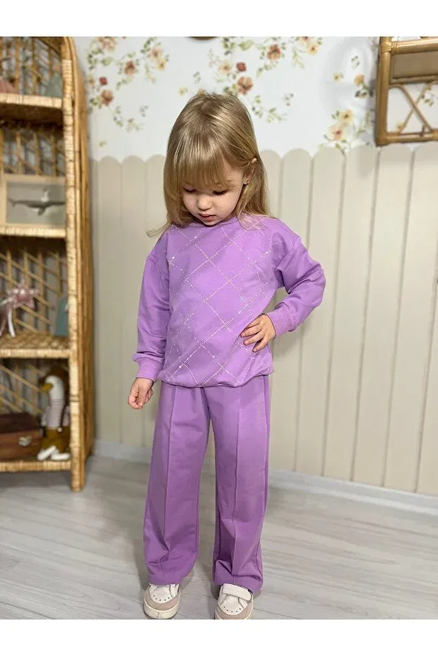 Детский комплект спортивного костюма для девочек Carla Mara, Purple — фото 3
