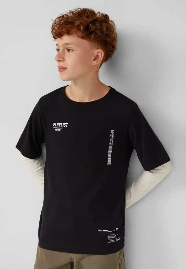 Футболка с длинным рукавом с принтом Long sleeved top S.Oliver, schwarz, черный — фото 2
