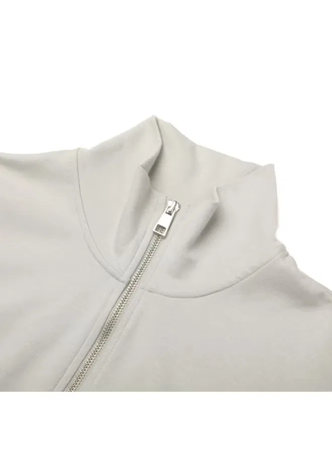 Поло с коротким рукавом и воротником-стойкой на молнии Zara, серый — фото 4