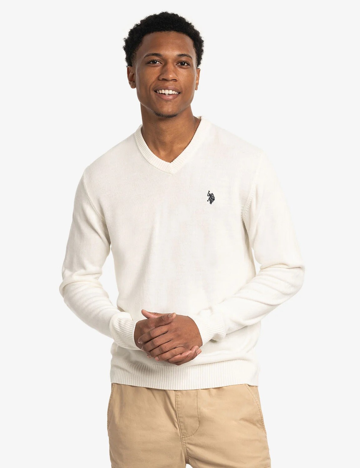 

Свитер U.S. Polo Assn. Soft Engineered Stripe Crew Neck, кремовый