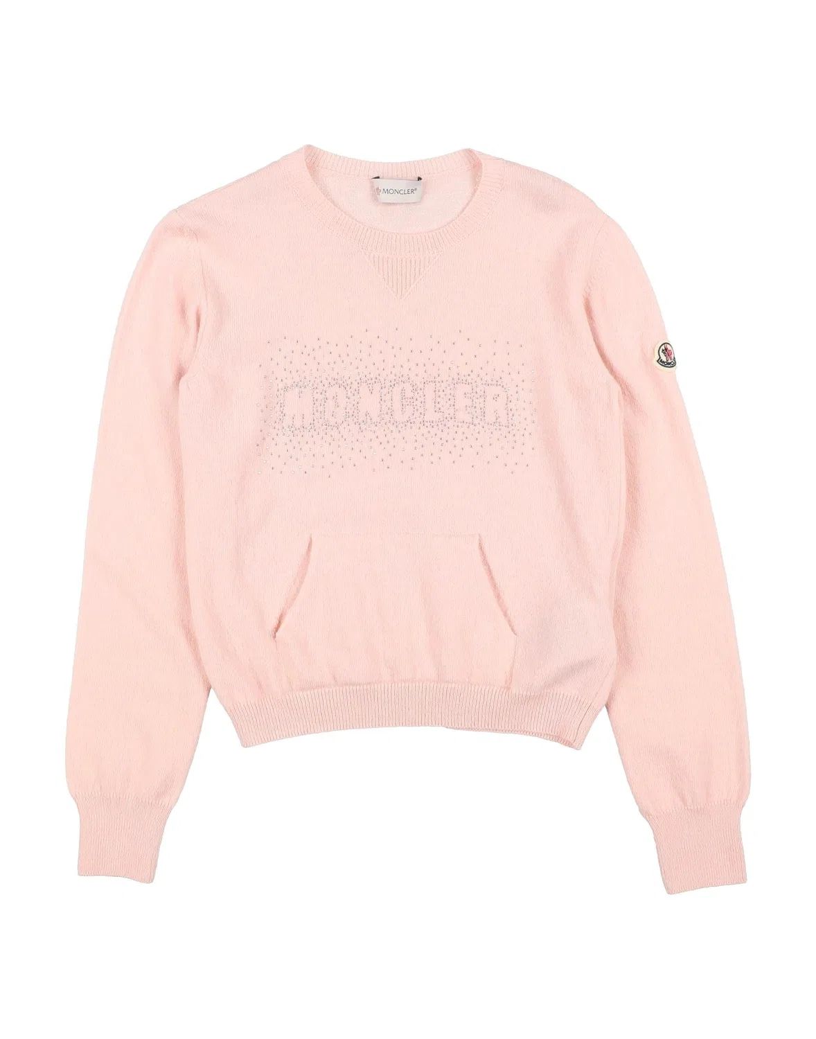Детский джемпер из шерсти с логотипом Moncler, Light Pink
