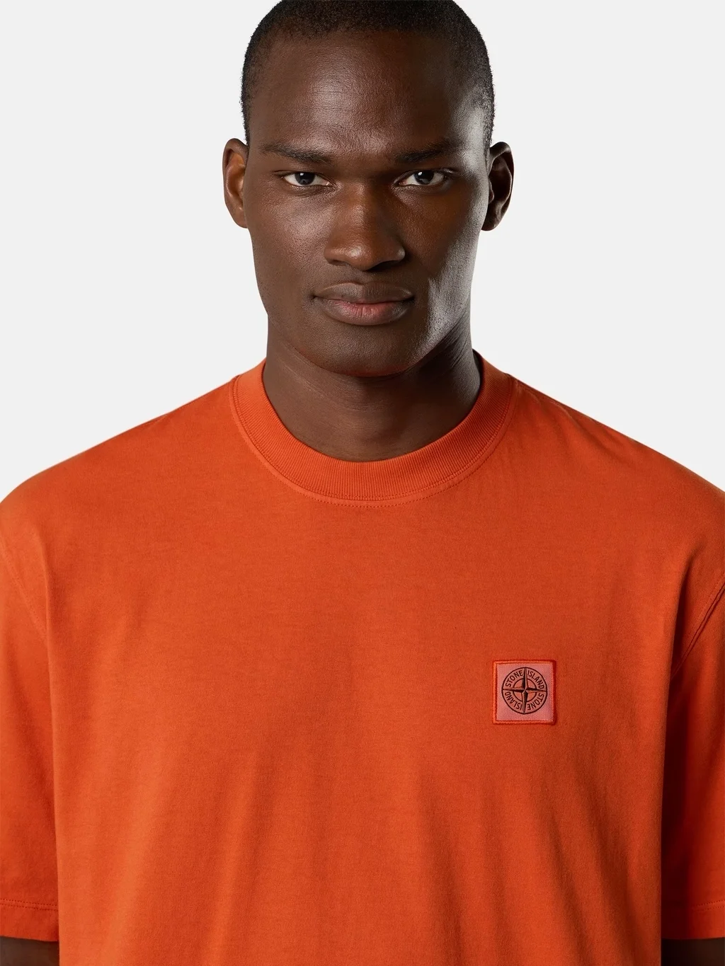 Мужская футболка Stone Island Regular-fit With Compass Patch, оранжевый — фото 4