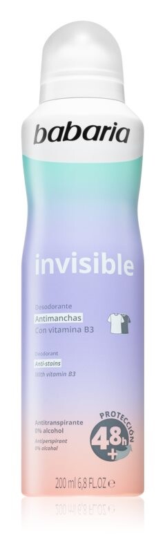 

Спрей-антиперспирант против белых и желтых следов Babaria Deodorant Invisible